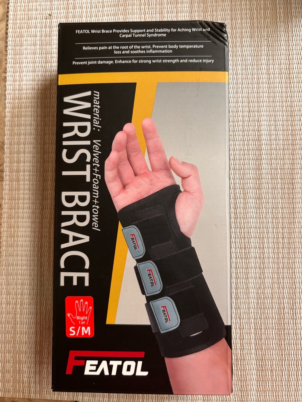 Black Wrist Brace Support - S/M